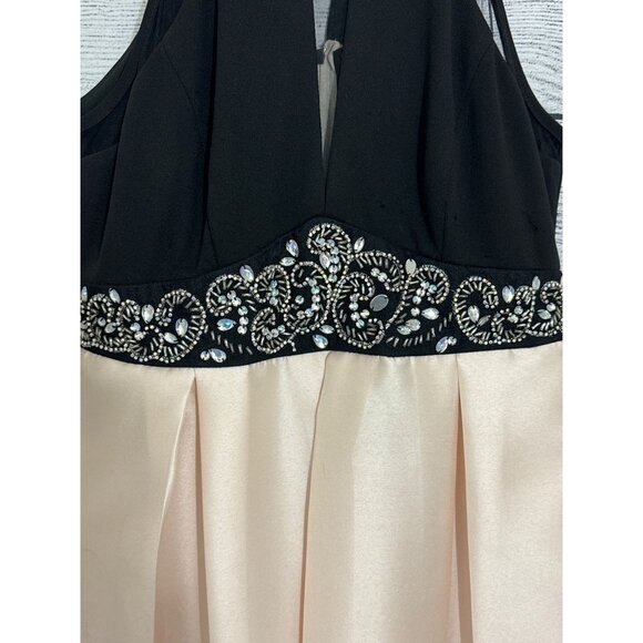 Nights By Teeze Me Embellished Halter Dress Size 13/14 - Picture 2 of 6